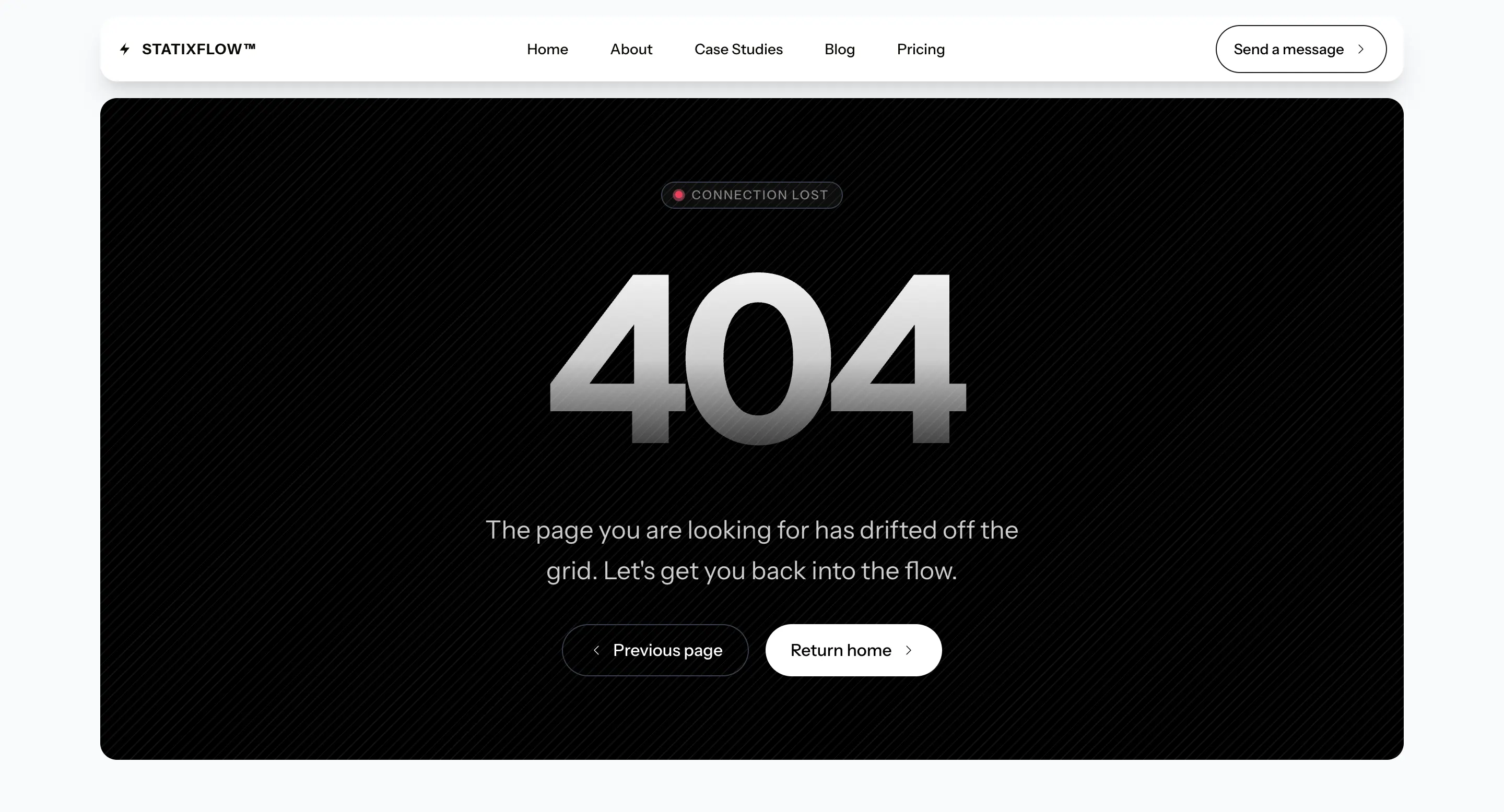 StatixFlow Next.js 404 Page Demo