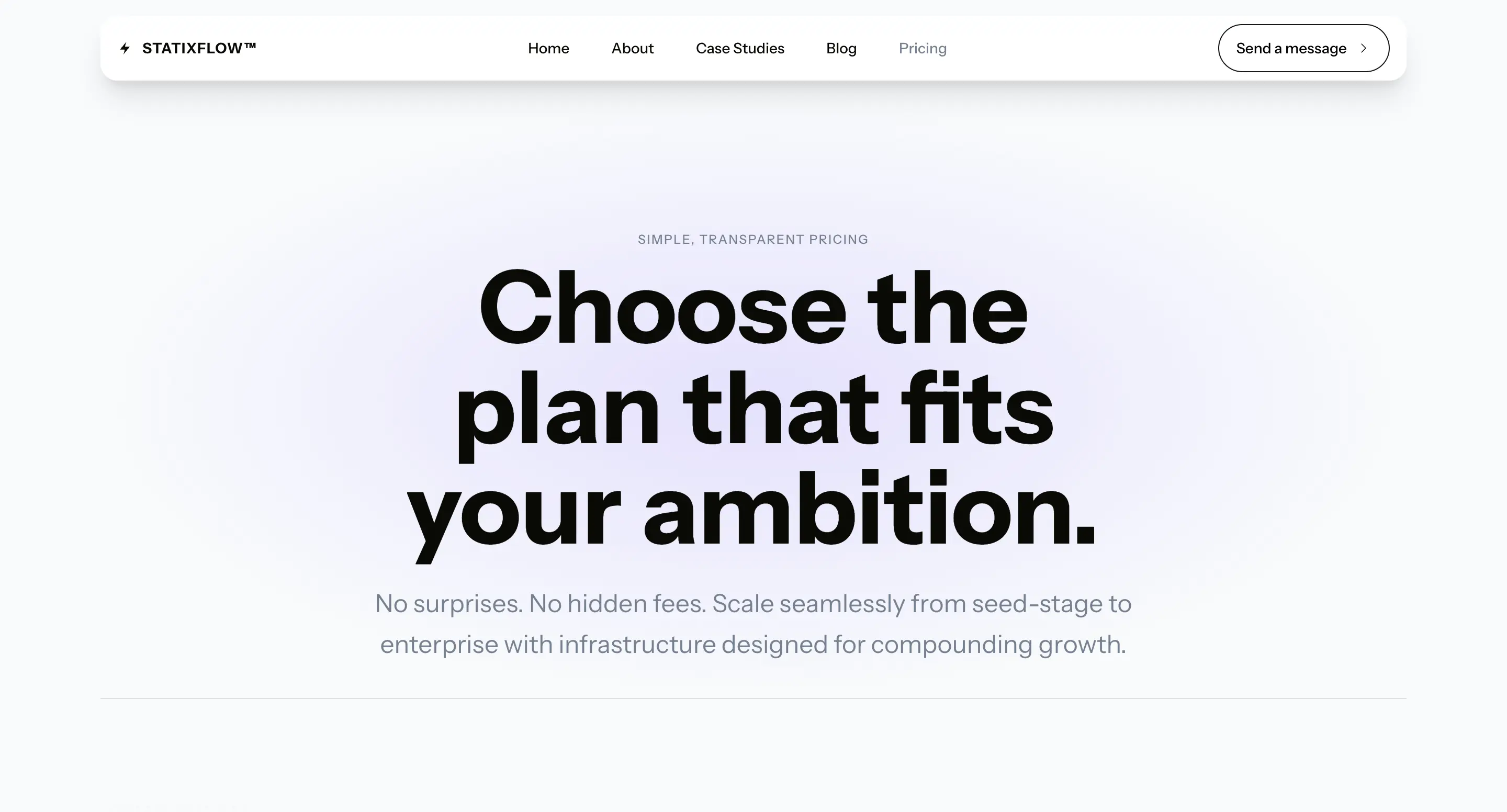 StatixFlow Next.js Pricing Page Demo